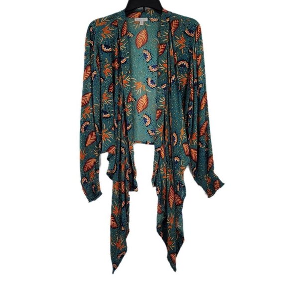 Patrons of Peace Teal and Orange Floral Top - Picture 1 of 5